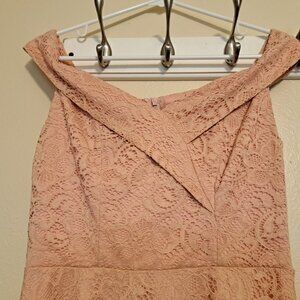 asymetrical pink lace dress NWT Small